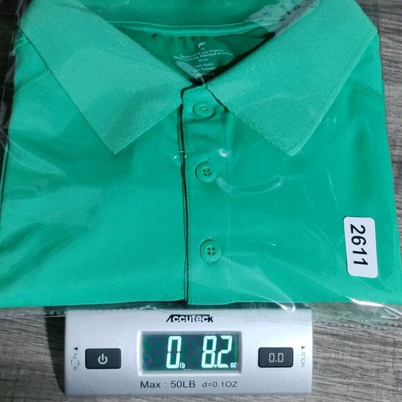 Fabletics Mens Golf Polo Shirt The Training Day Size XL Green Active Wicking - Picture 10 of 10